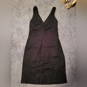 Club Monaco Black Midi Dress with Crossback Straps
